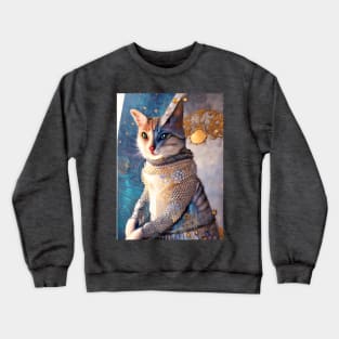 Silver armor knight cat: Milady Crewneck Sweatshirt